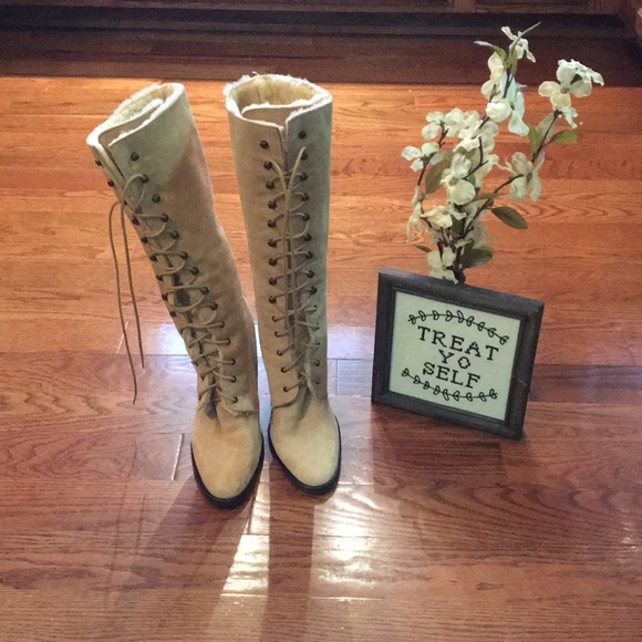 J. Crew Shoes - J.Crew knee high Lace Up Suede Boots